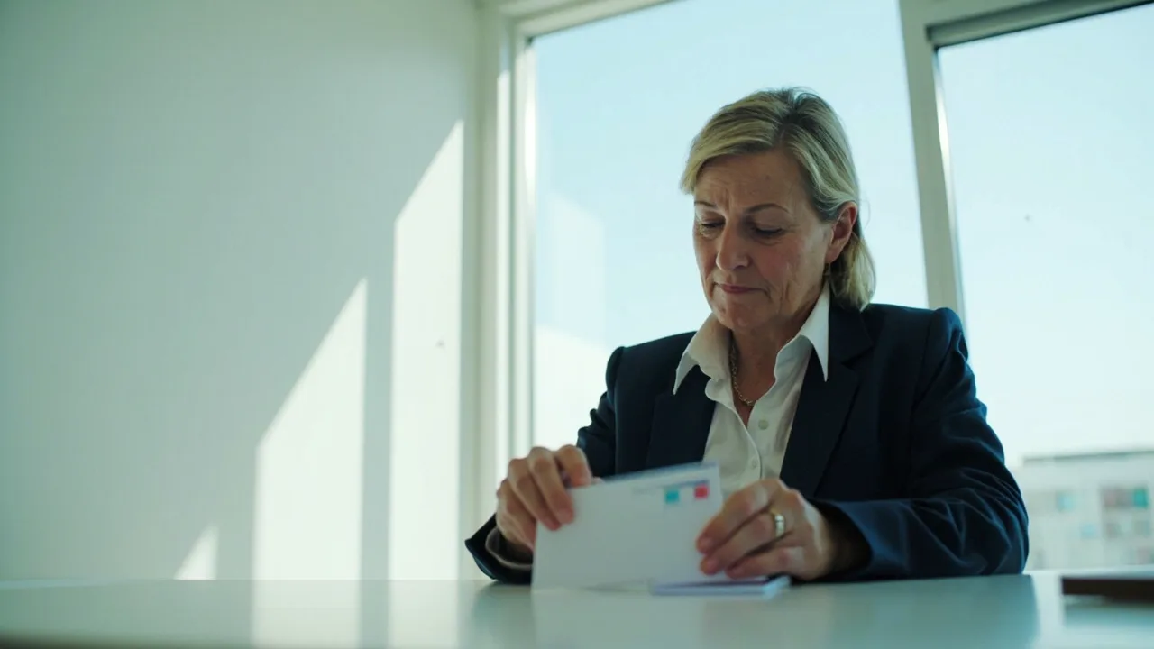 Dirigeante de TPE préparant la carte de mutuelle entreprise obligatoire pour ses salariés