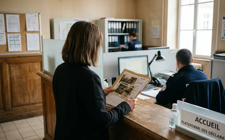 Dépôt de plainte au commissariat avec dossier de justificatifs après un vol